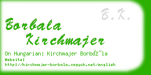 borbala kirchmajer business card